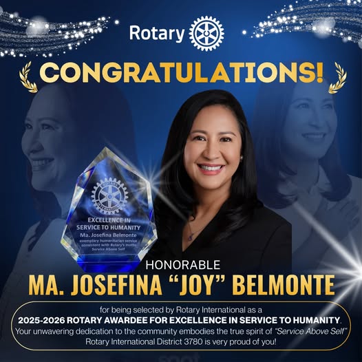 Mayor Joy Belmonte Honored with Rotary International’s Excellence in Service to Humanity Award